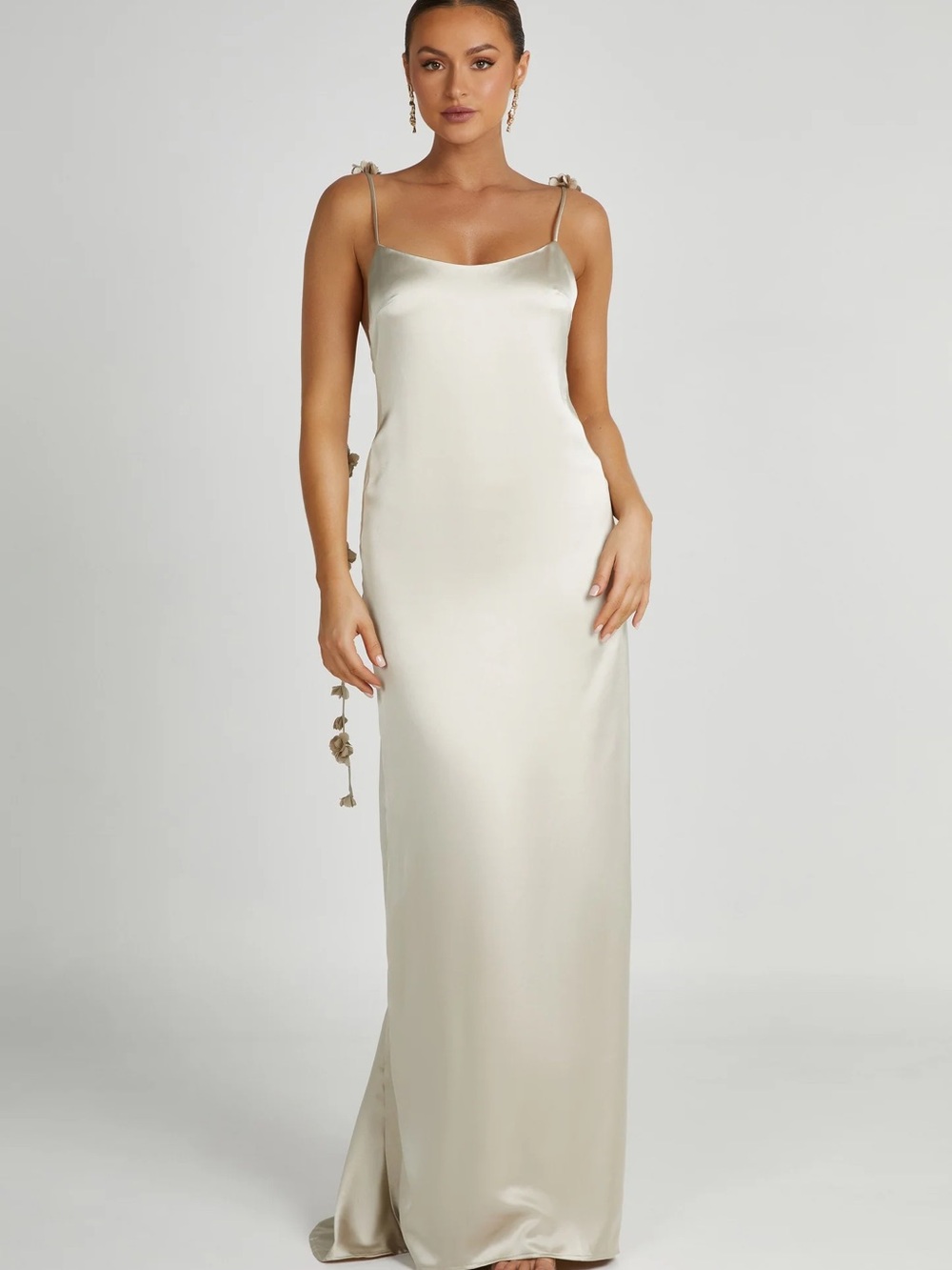 NWT Meshki Elenora Rose Gown-Blush Gold XXS